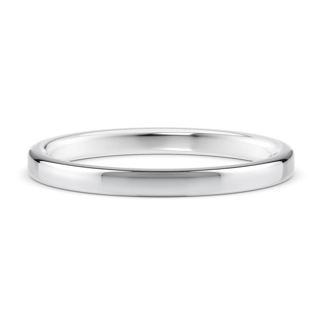 Wedding Ring in White Gold (9k) with a Heavy profile and 2mm width