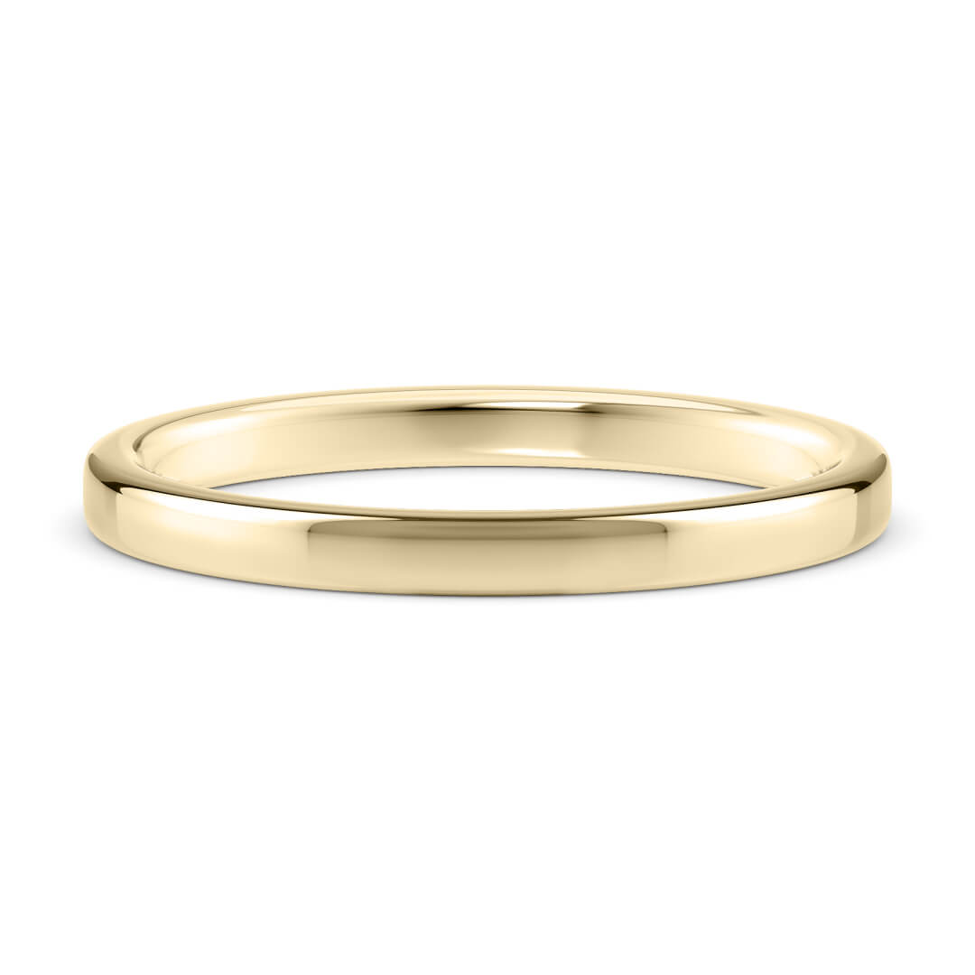 Wedding Ring in Yellow Gold (9k) with a Heavy profile and 2mm width
