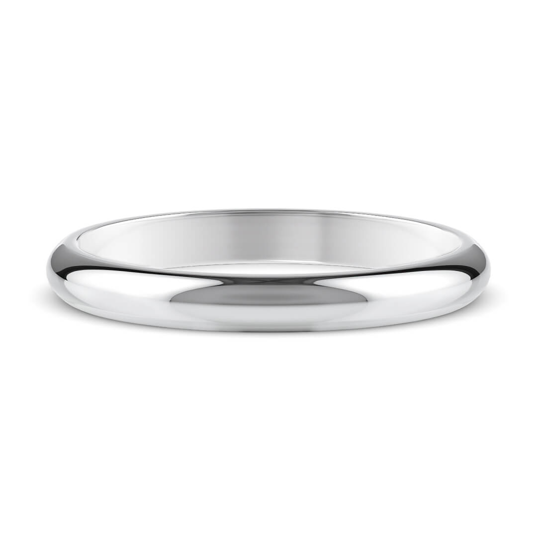 Wedding Ring in Platinum (950) with a Heavy profile and 2.5mm width