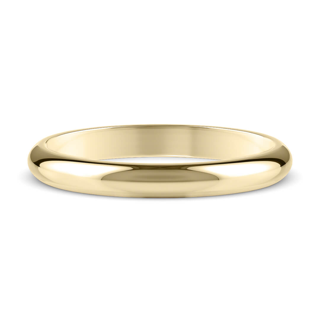 Wedding Ring in Yellow Gold (18k) with a Heavy profile and 2.5mm width