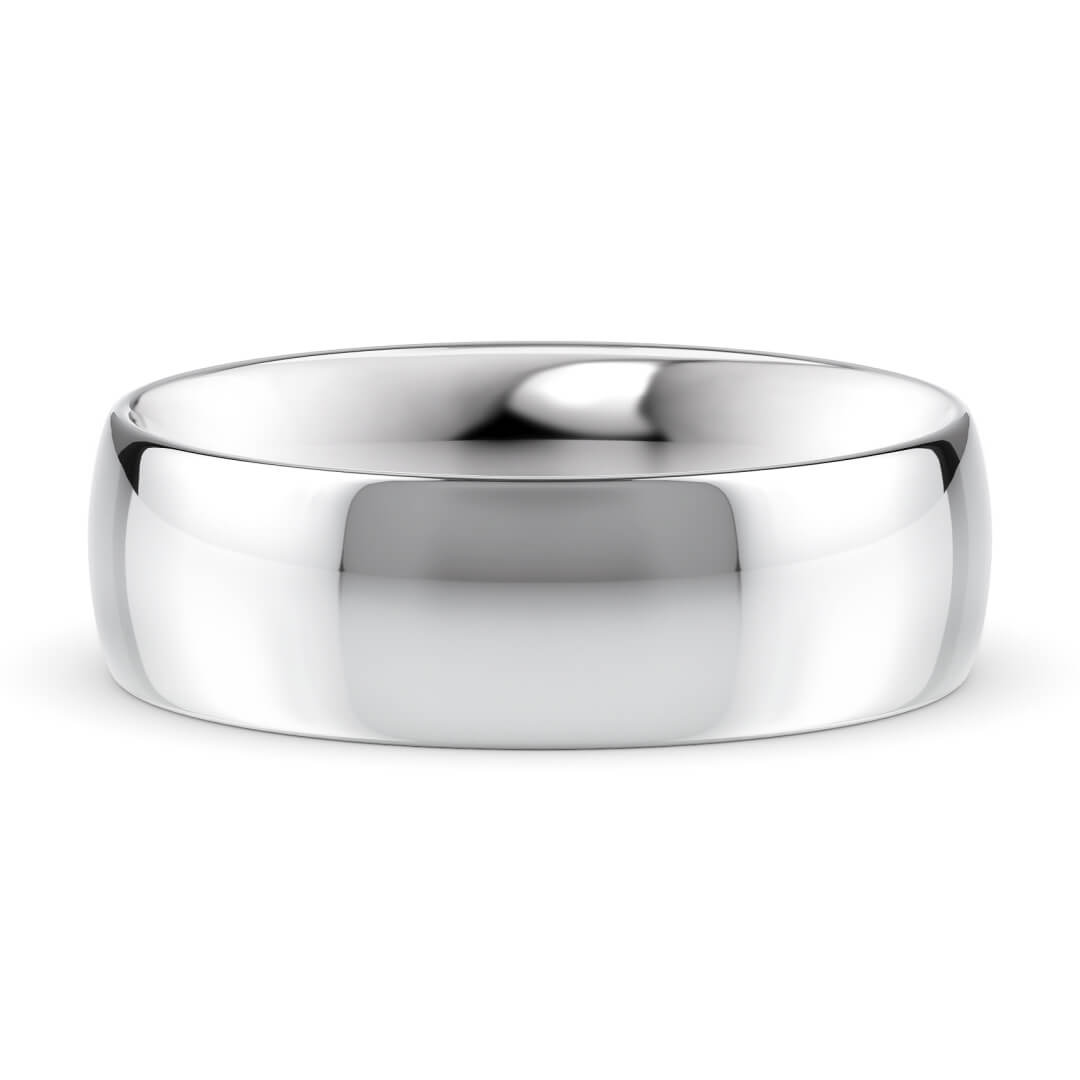 Wedding Ring in White Gold (9k) with a Light profile and 6mm width