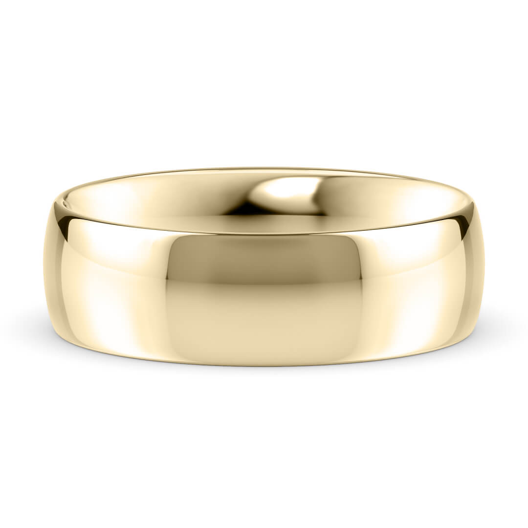 Wedding Ring in Yellow Gold (9k) with a Light profile and 6mm width