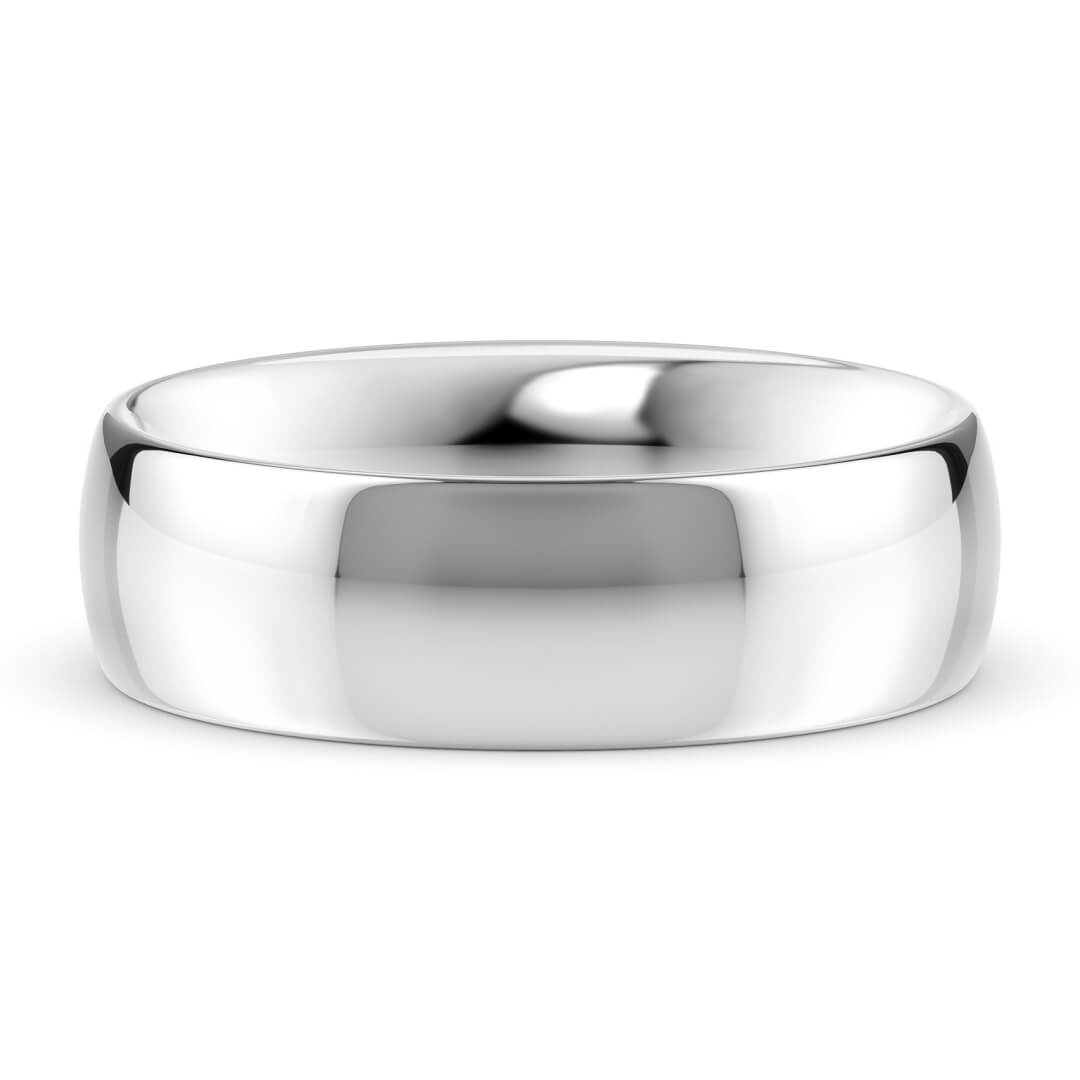 Wedding Ring in White Gold (9k) with a Classic profile and 6mm width