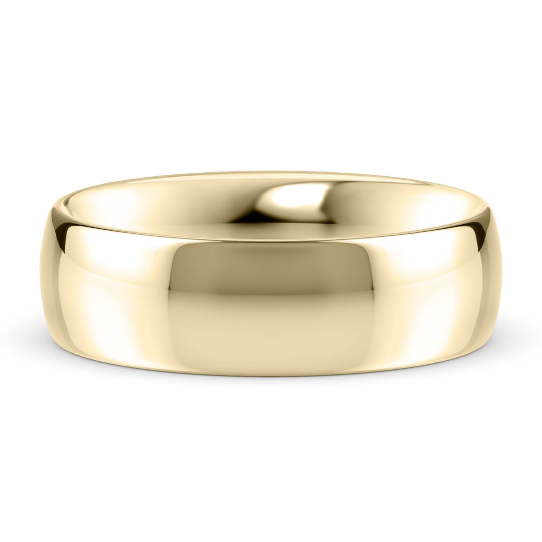 Wedding Ring in Yellow Gold (9k) with a Classic profile and 6mm width
