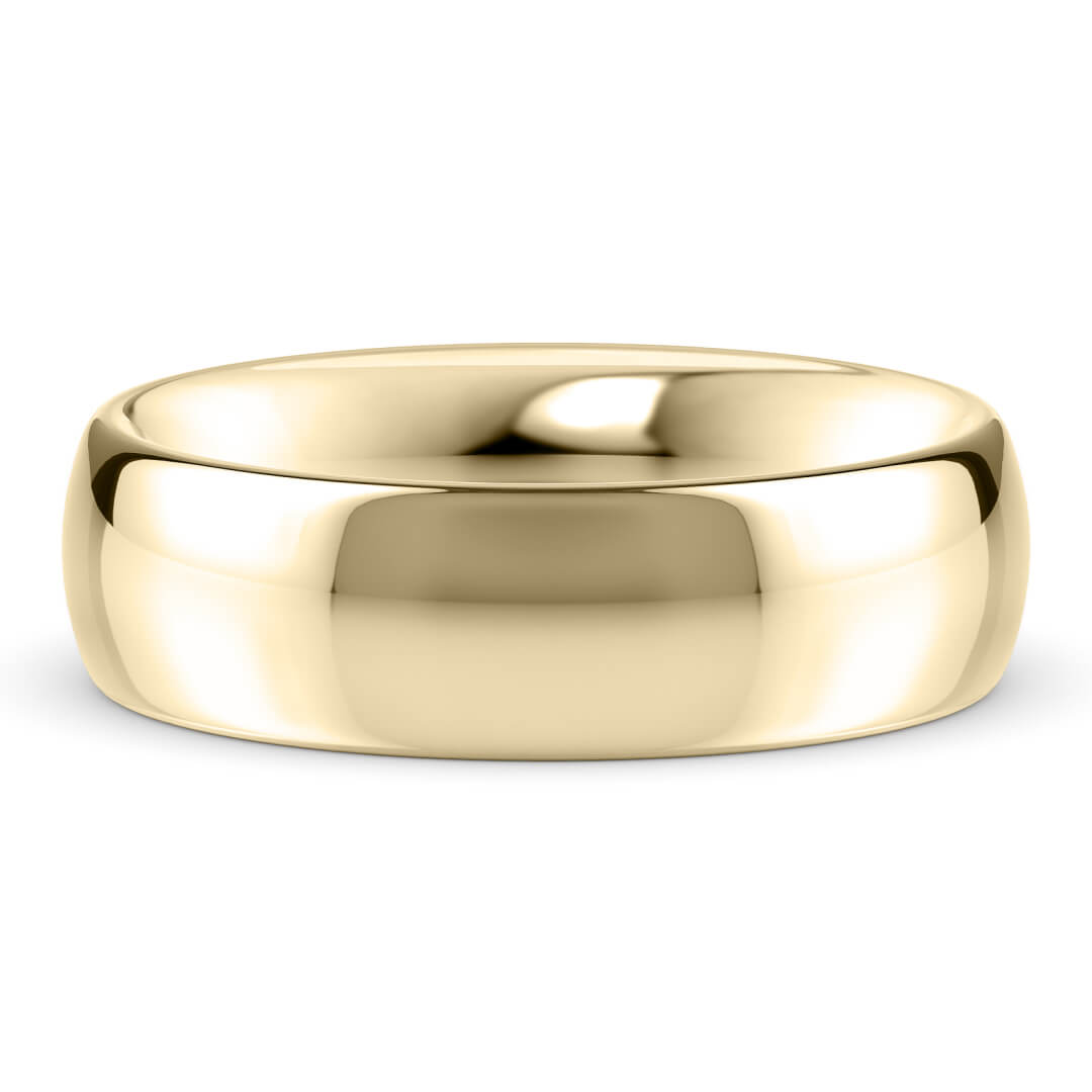 Wedding Ring in Yellow Gold (9k) with a Heavy profile and 6mm width
