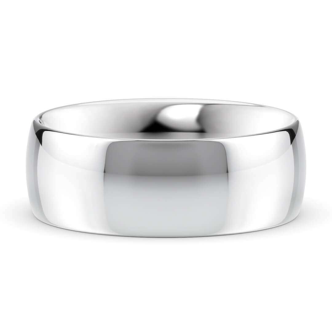 Wedding Ring in White Gold (9k) with a Light profile and 7mm width