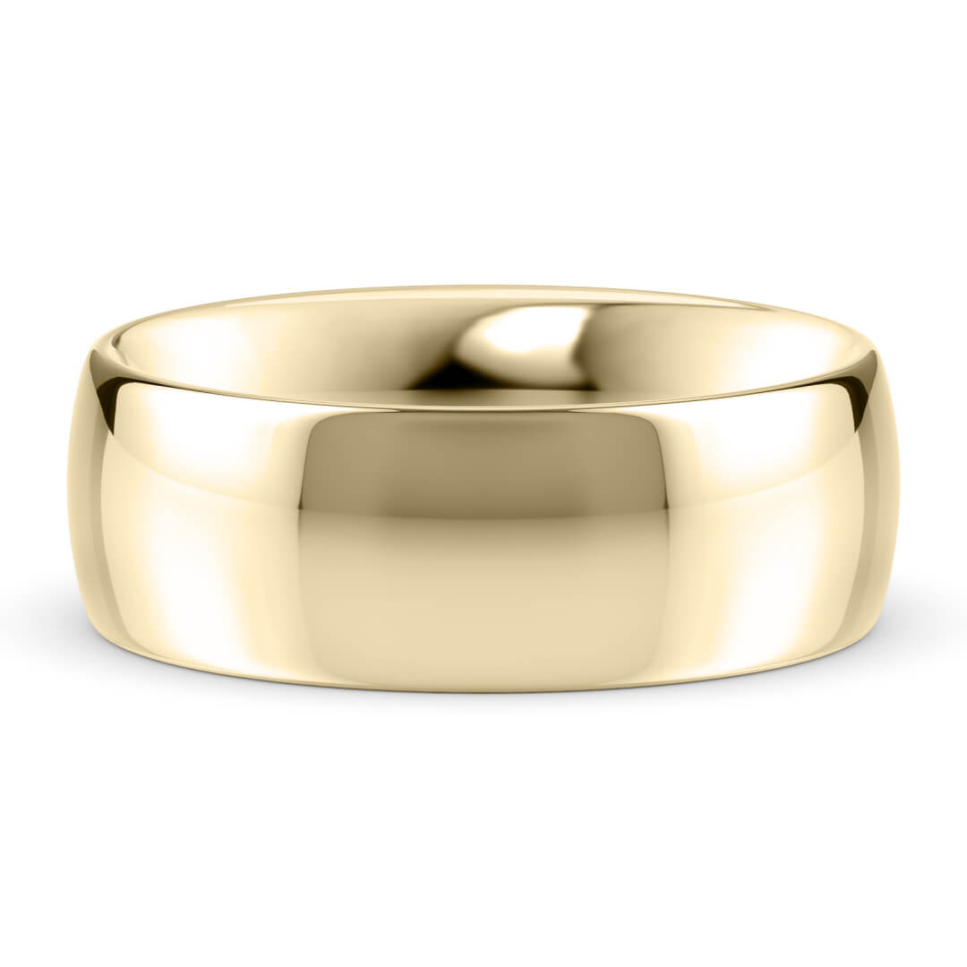 Wedding Ring in Yellow Gold (9k) with a Classic profile and 7mm width