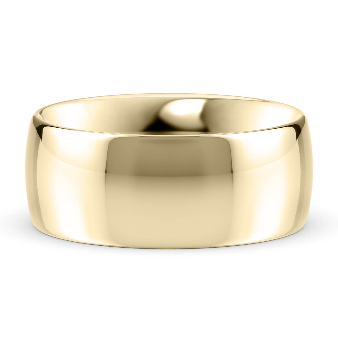 Wedding Ring in Yellow Gold (9k) with a Light profile and 8mm width