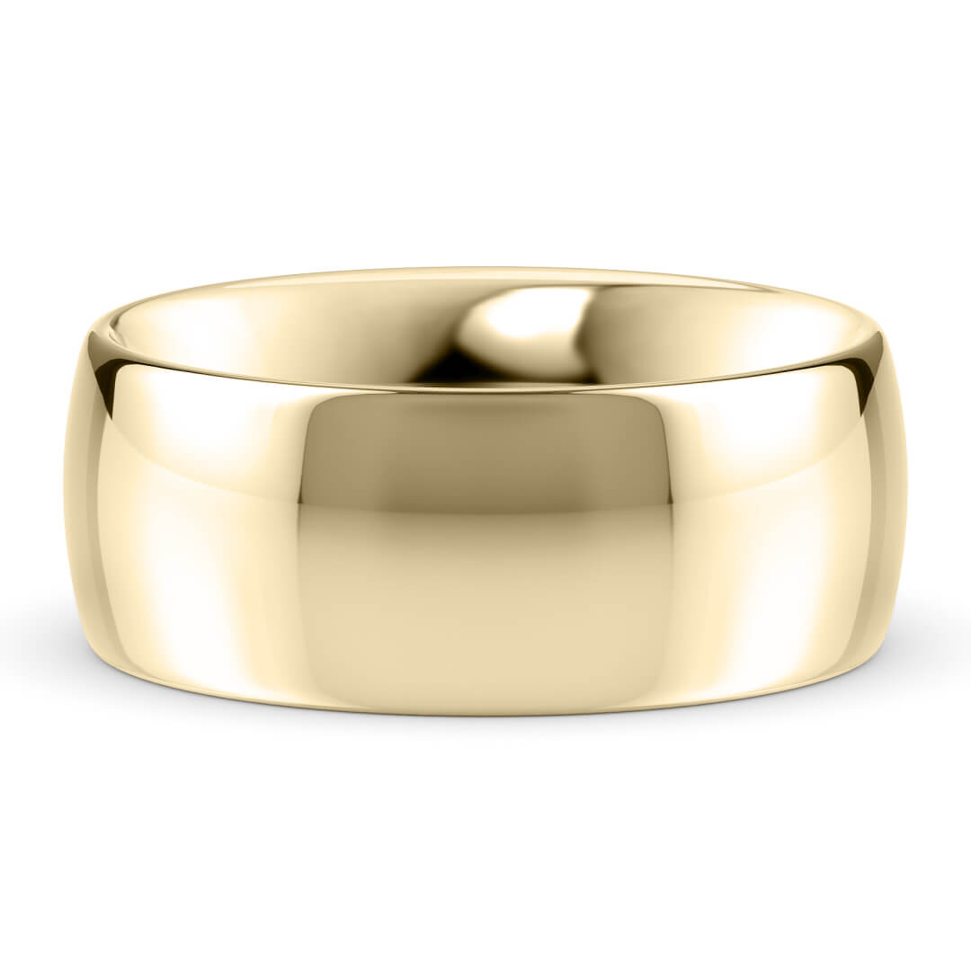 Wedding Ring in Yellow Gold (18k) with a Classic profile and 8mm width