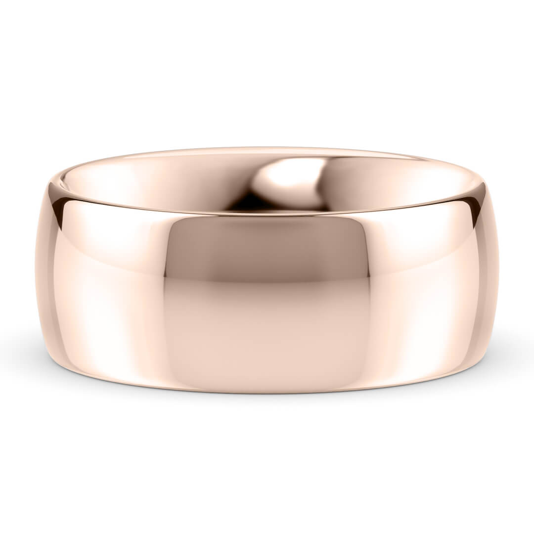 Wedding Ring in Rose Gold (18k) with a Classic profile and 8mm width