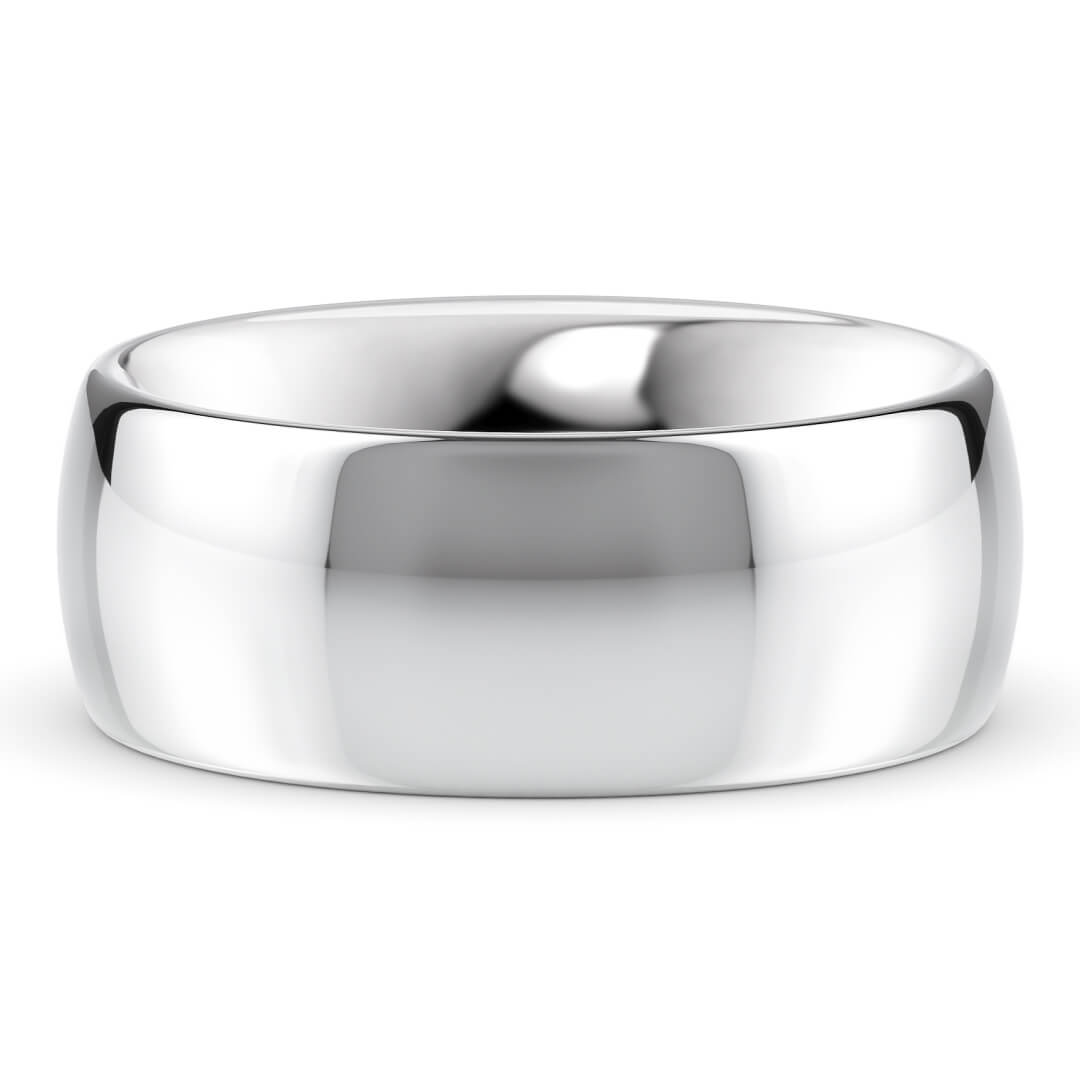 Wedding Ring in Platinum (950) with a Heavy profile and 8mm width