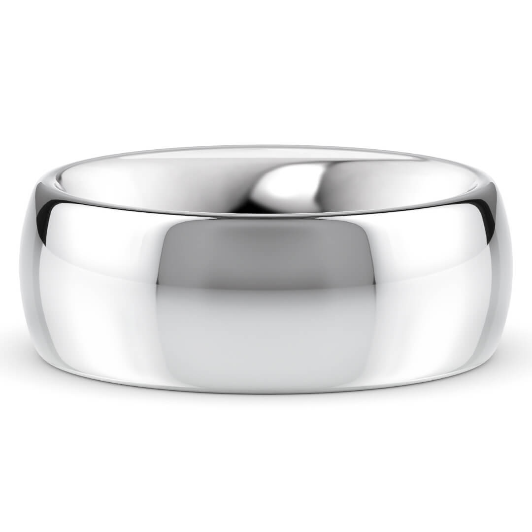 Wedding Ring in White Gold (9k) with a Extra Heavy profile and 8mm width