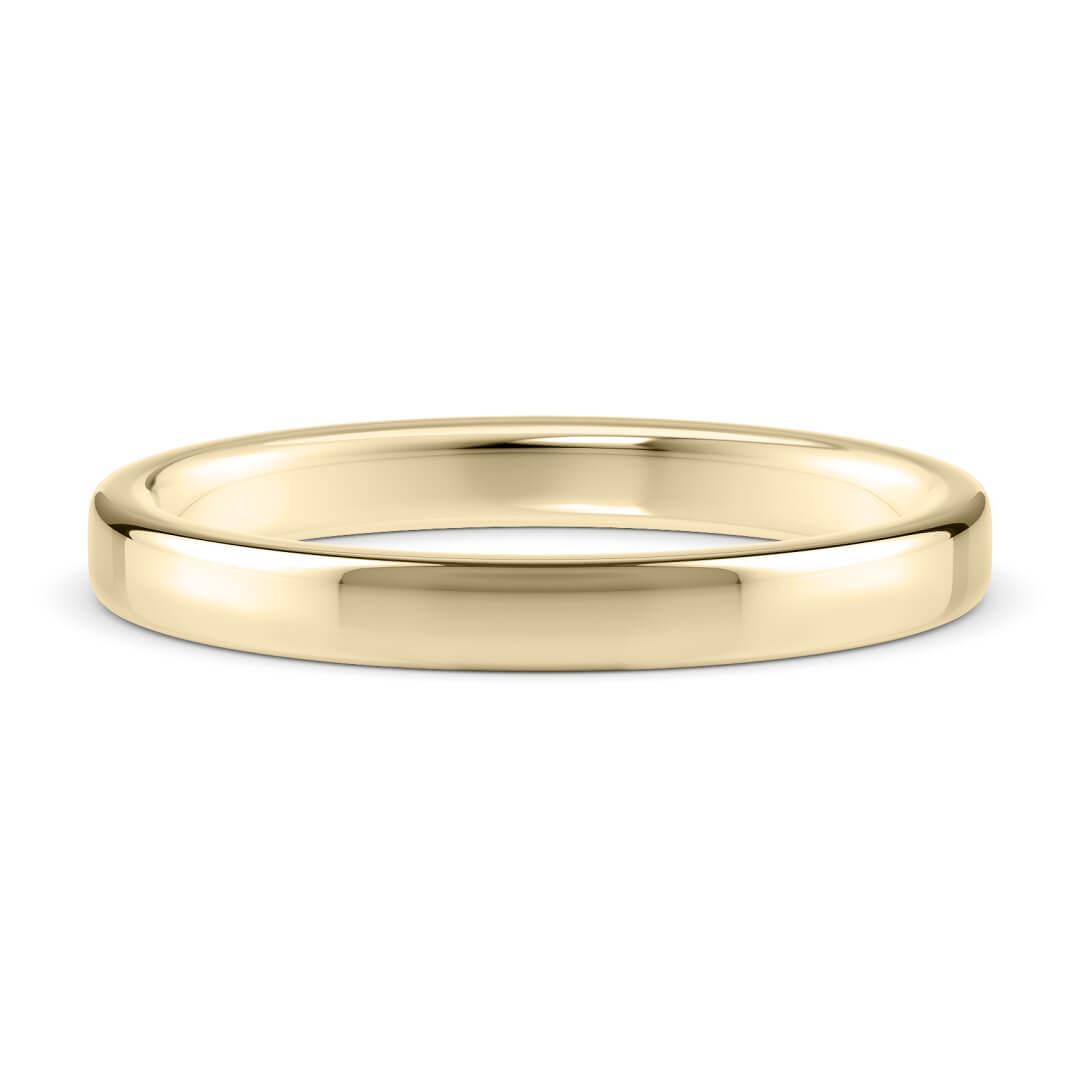 Wedding Ring in Yellow Gold (9k) with a Heavy profile and 2.5mm width
