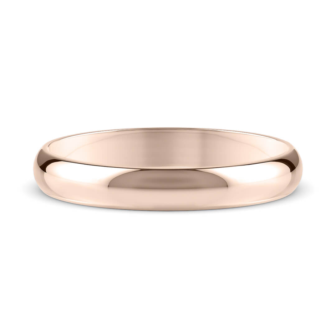 Wedding Ring in Rose Gold (18k) with a Classic profile and 3mm width