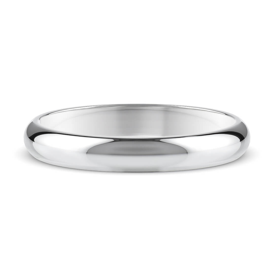 Wedding Ring in White Gold (9k) with a Heavy profile and 3mm width