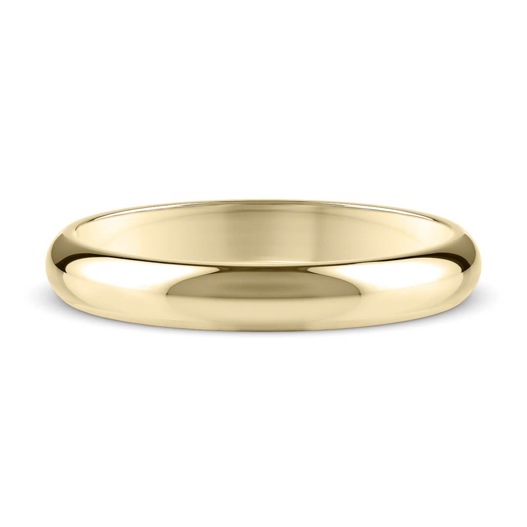 Wedding Ring in Yellow Gold (9k) with a Heavy profile and 3mm width