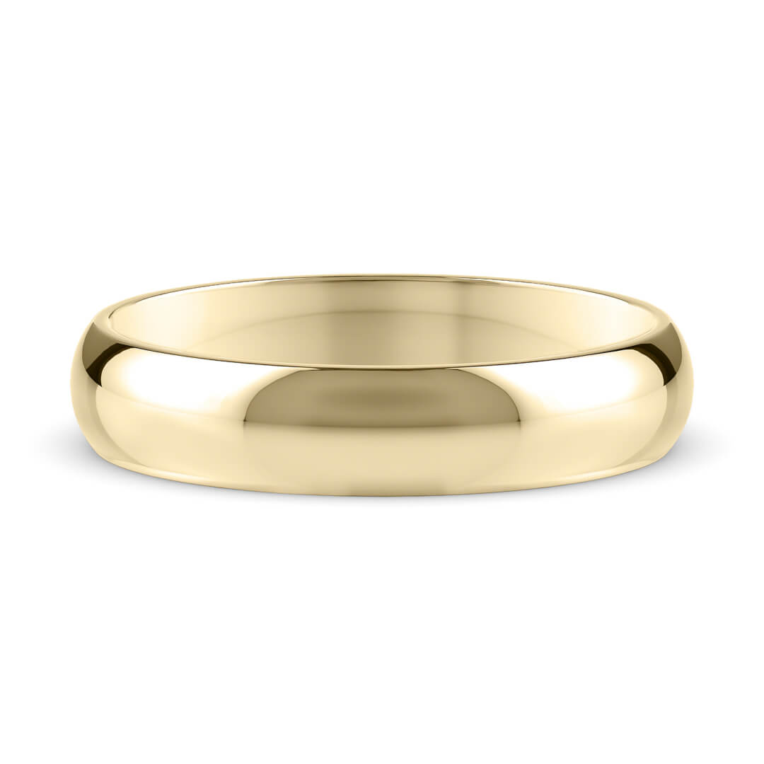 Wedding Ring in Yellow Gold (9k) with a Light profile and 4mm width