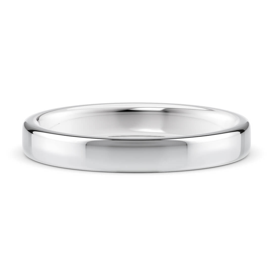 Wedding Ring in White Gold (9k) with a Heavy profile and 4mm width