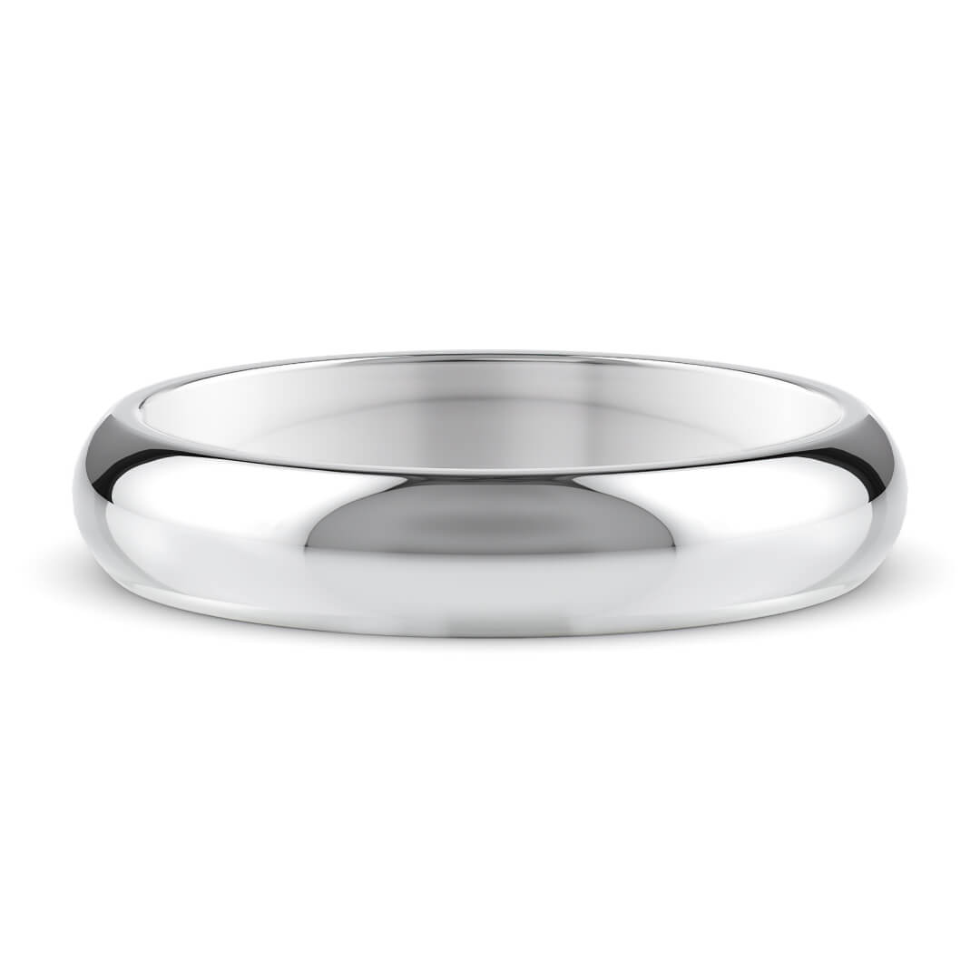 Wedding Ring in White Gold (9k) with a Heavy profile and 4mm width