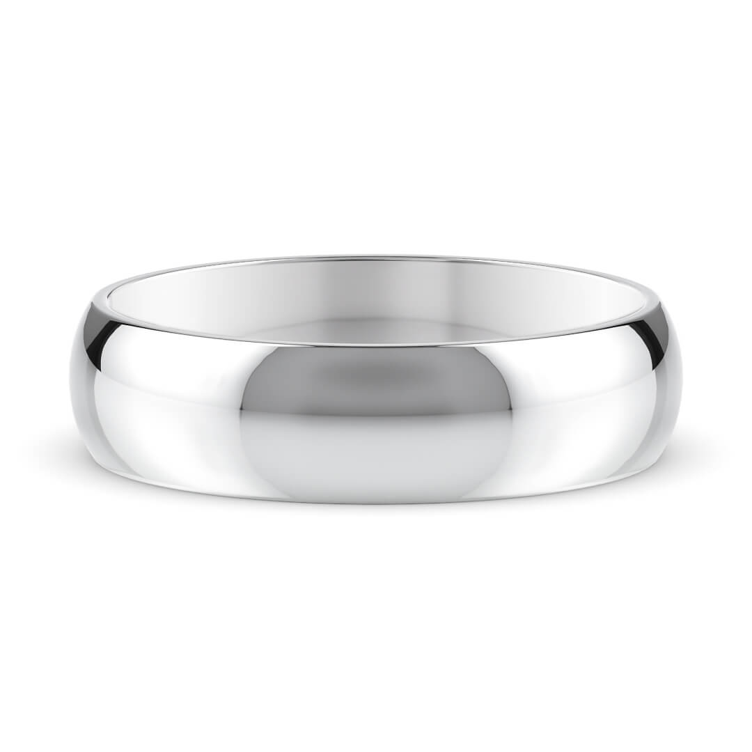 Wedding Ring in White Gold (9k) with a Light profile and 5mm width