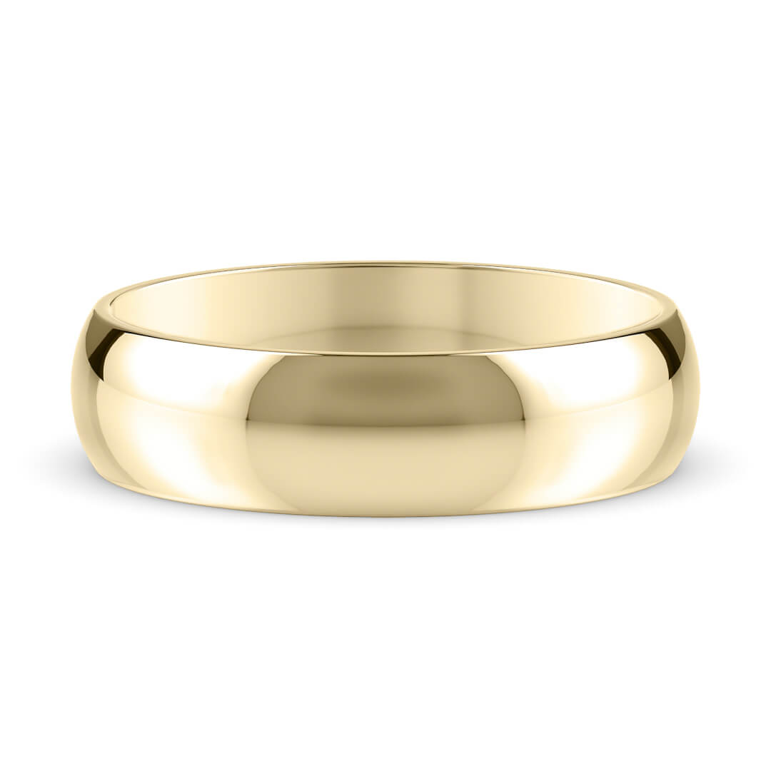 Wedding Ring in Yellow Gold (9k) with a Light profile and 5mm width