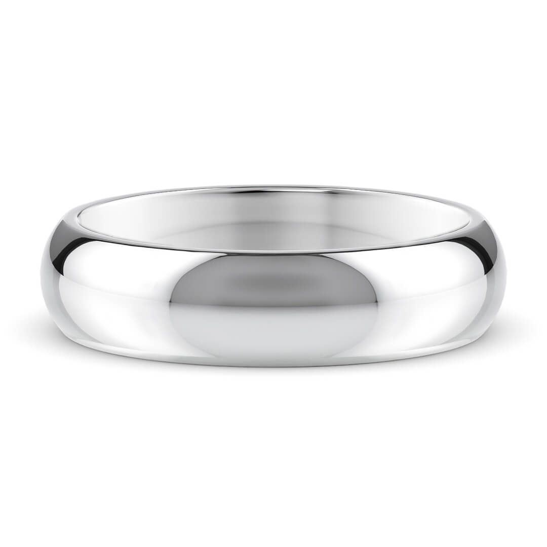 Wedding Ring in White Gold (9k) with a Heavy profile and 5mm width