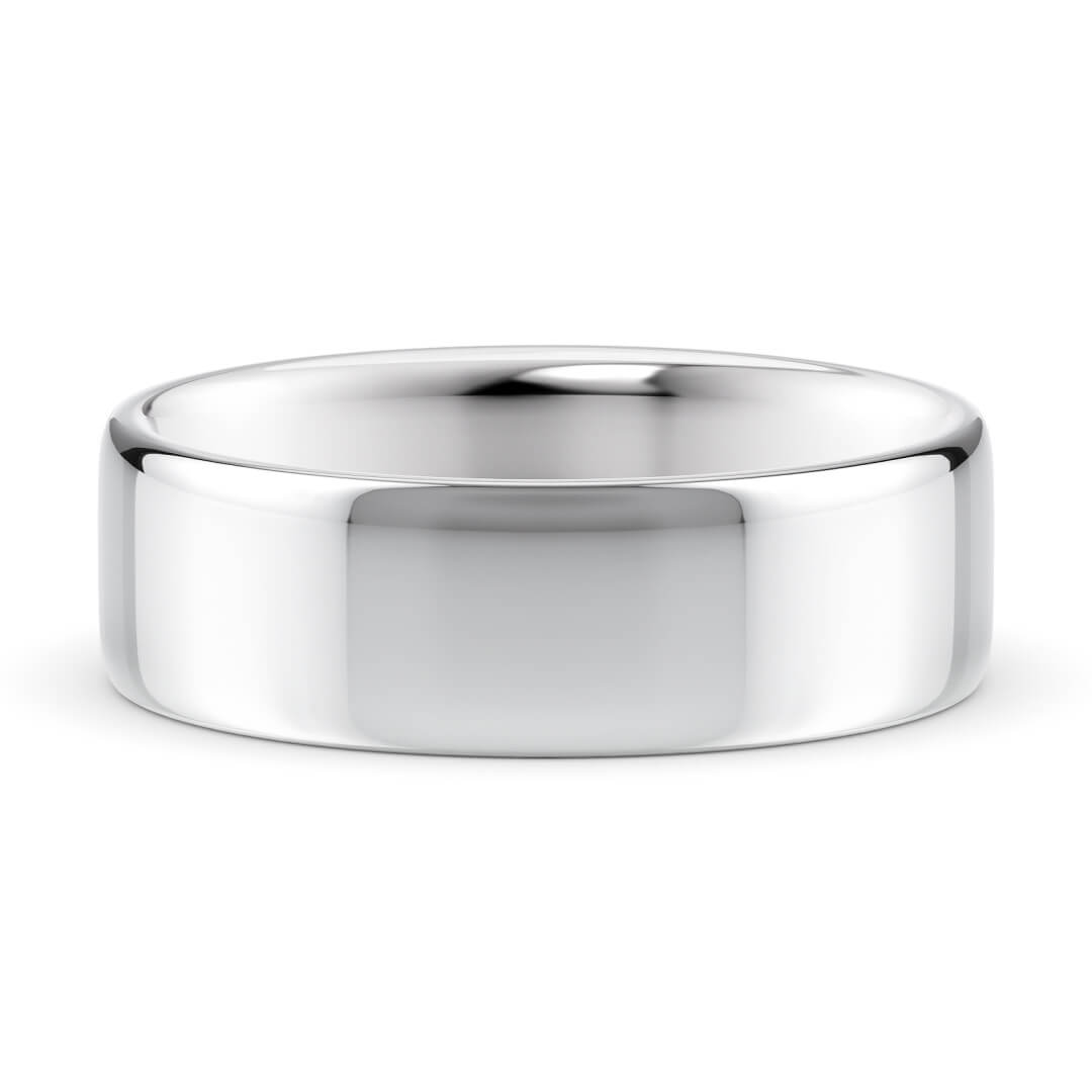 Wedding Ring in White Gold (9k) with a Light profile and 6mm width