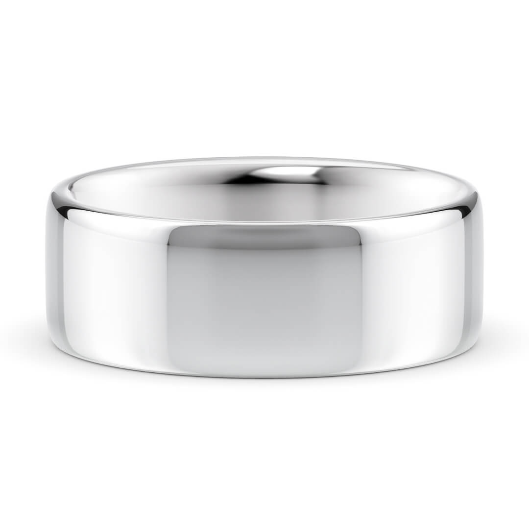 Wedding Ring in White Gold (9k) with a Light profile and 7mm width