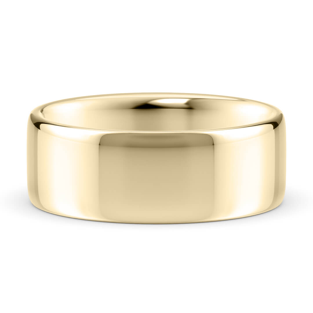 Wedding Ring in Yellow Gold (9k) with a Light profile and 7mm width
