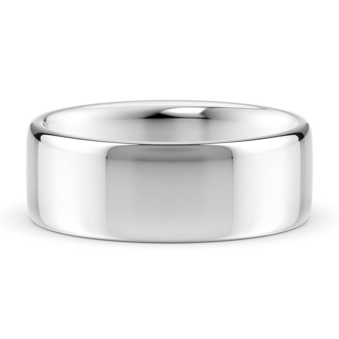Wedding Ring in White Gold (9k) with a Classic profile and 7mm width