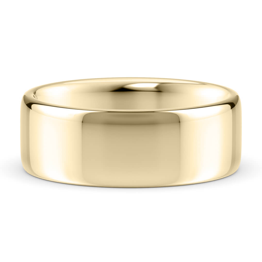Wedding Ring in Yellow Gold (18k) with a Classic profile and 7mm width