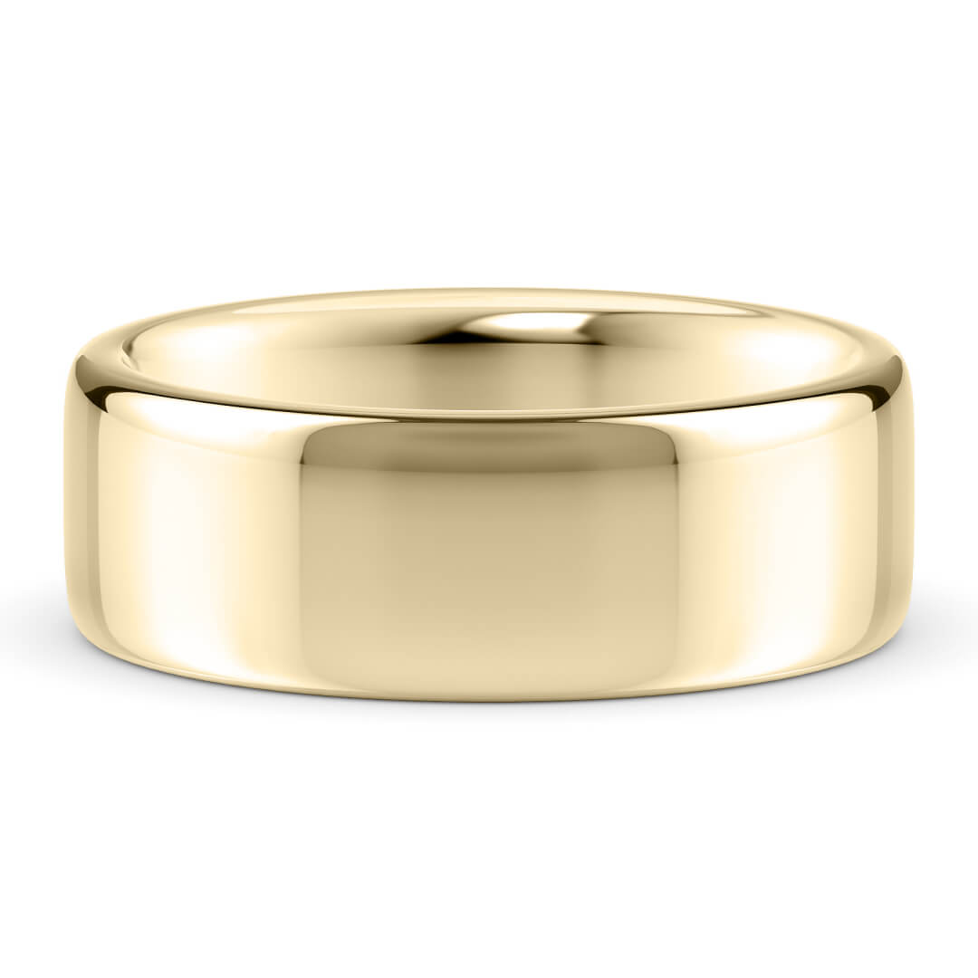 Wedding Ring in Yellow Gold (9k) with a Heavy profile and 7mm width