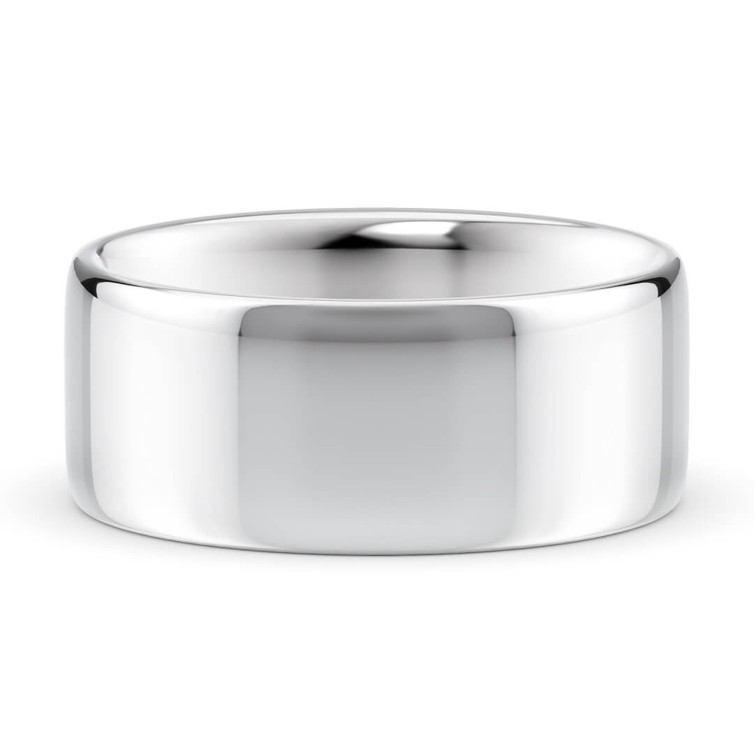Wedding Ring in White Gold (9k) with a Light profile and 8mm width