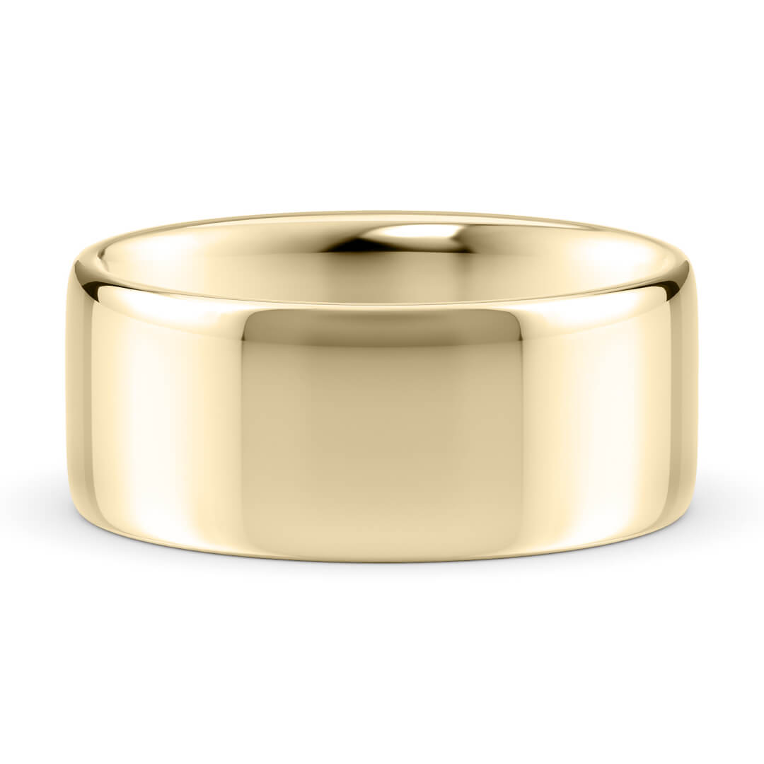 Wedding Ring in Yellow Gold (9k) with a Light profile and 8mm width