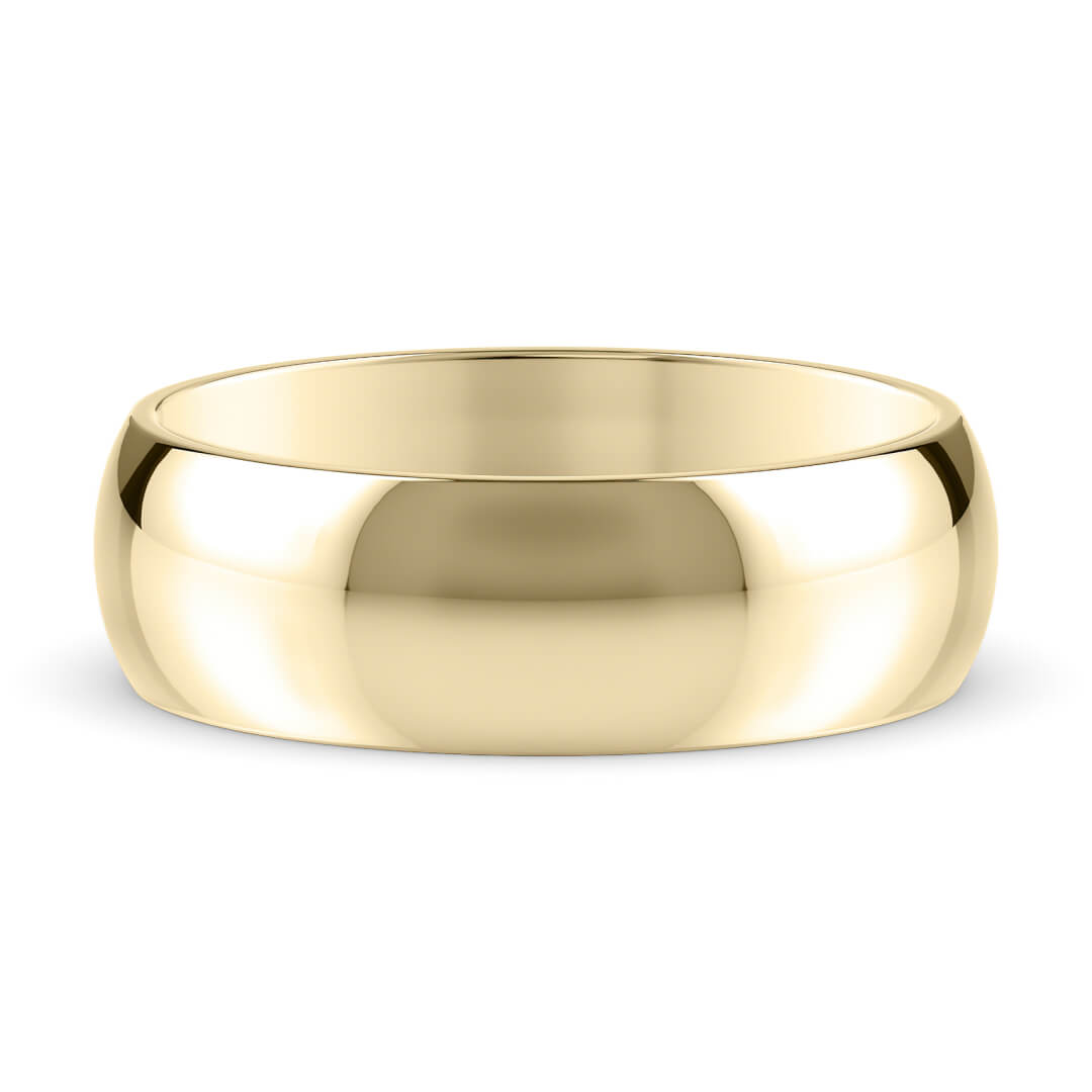 Wedding Ring in Yellow Gold (9k) with a Light profile and 6mm width