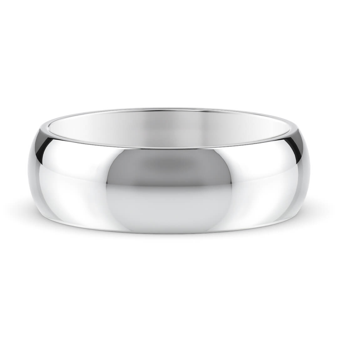 Wedding Ring in Platinum (950) with a Classic profile and 6mm width