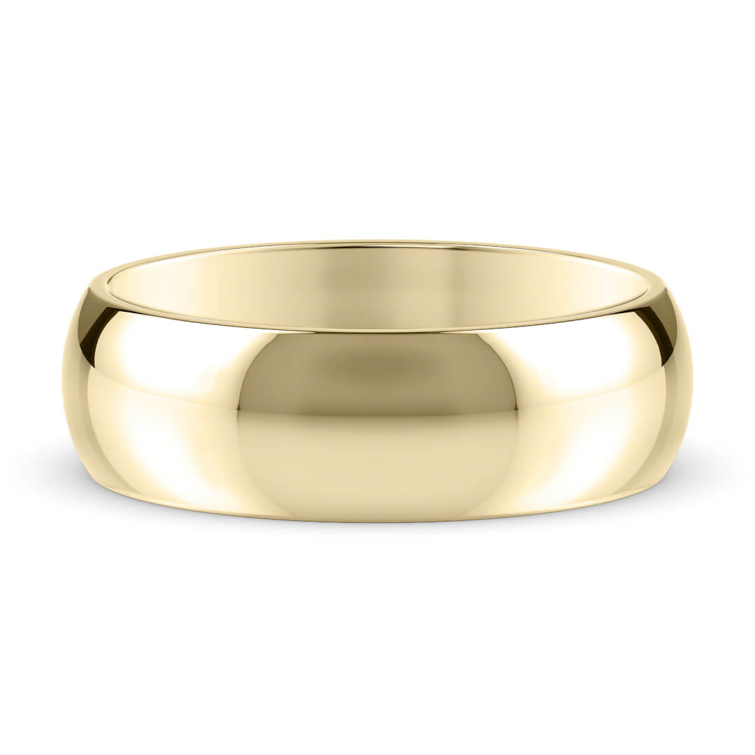 Wedding Ring in Yellow Gold (18k) with a Classic profile and 6mm width
