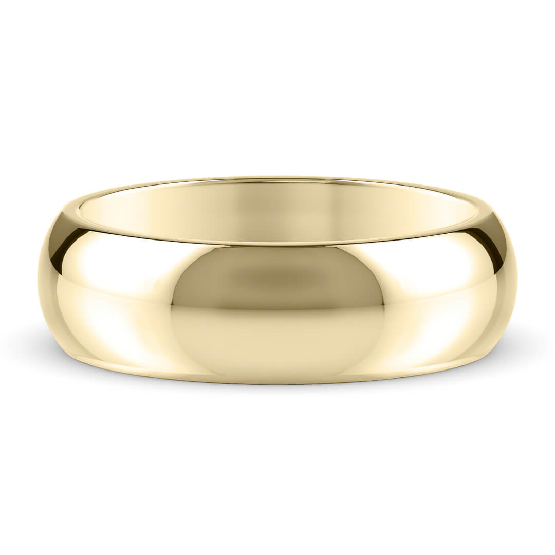Wedding Ring in Yellow Gold (9k) with a Heavy profile and 6mm width