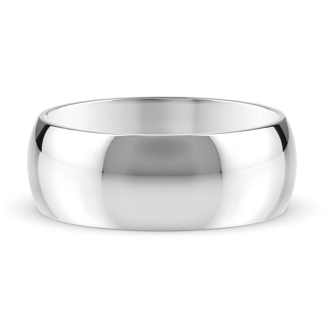 Wedding Ring in White Gold (9k) with a Light profile and 7mm width
