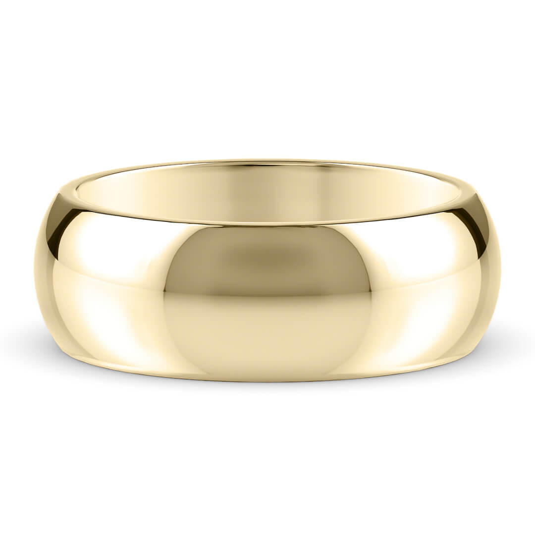 Wedding Ring in Yellow Gold (18k) with a Heavy profile and 7mm width
