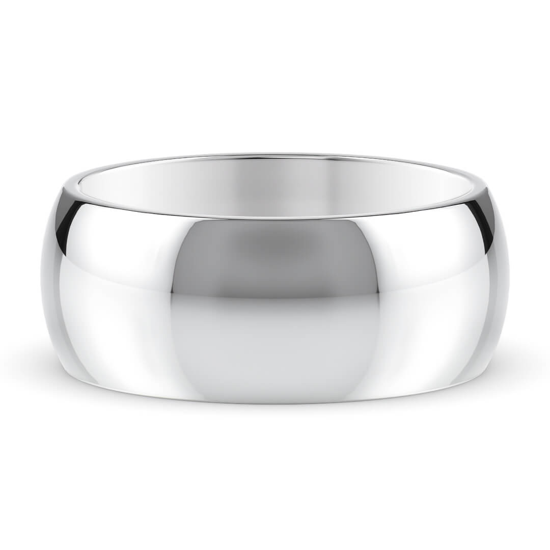 Wedding Ring in White Gold (9k) with a Classic profile and 8mm width