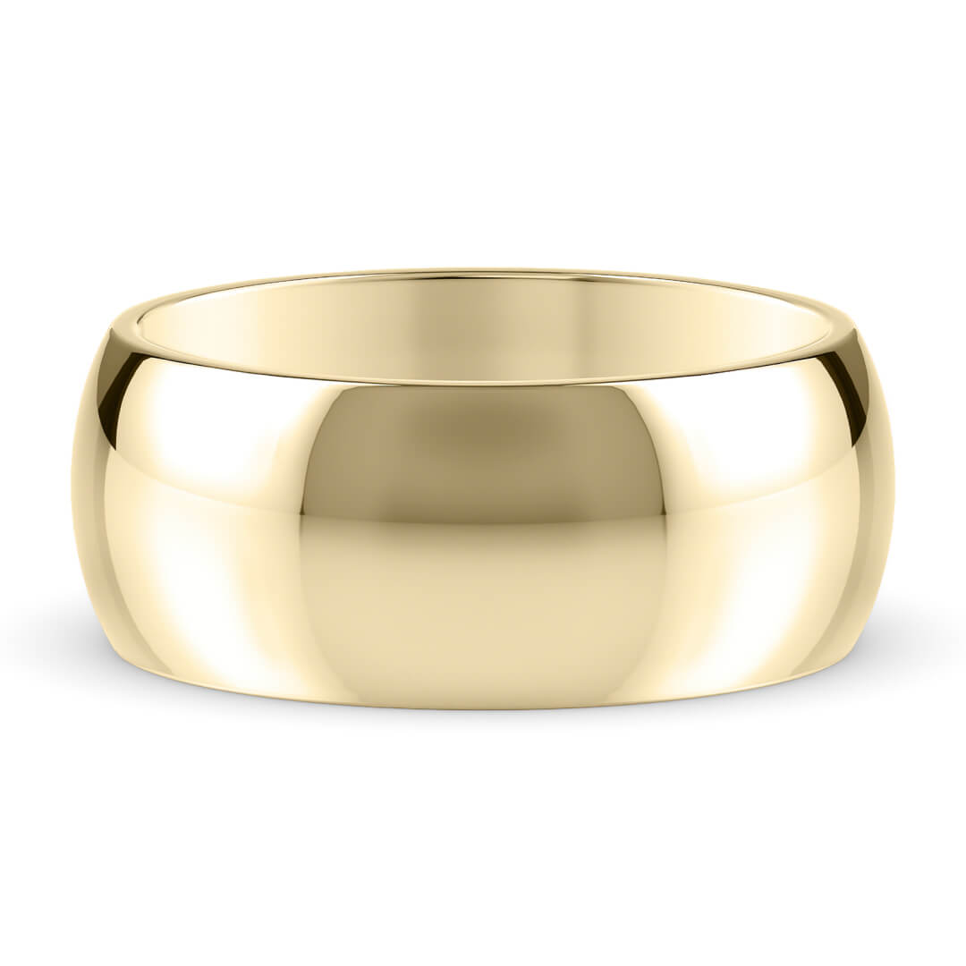 Wedding Ring in Yellow Gold (18k) with a Classic profile and 8mm width