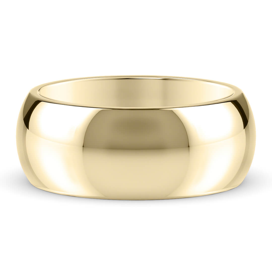 Wedding Ring in Yellow Gold (9k) with a Heavy profile and 8mm width