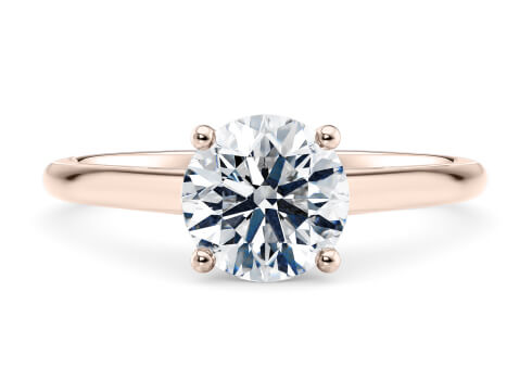 Estella in Rose Gold set with a Round cut diamond.