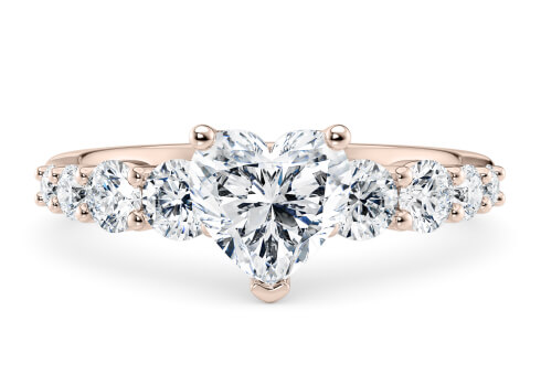 Lyra in Rose Gold set with a Heart cut diamond.