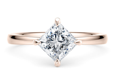 Starlight Compass in Rose Gold set with a Princess cut diamond.