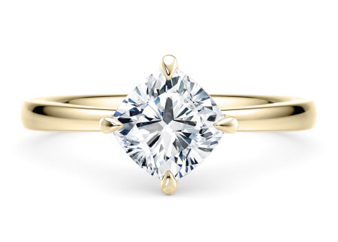 Starlight Compass in Yellow Gold set with a Cushion cut diamond.