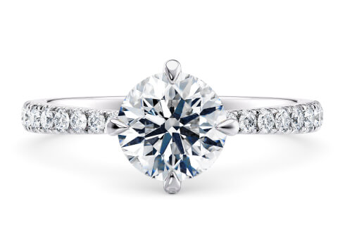 Asteria Compass in Oro blanco (9k) set with a Redondo cut diamante.