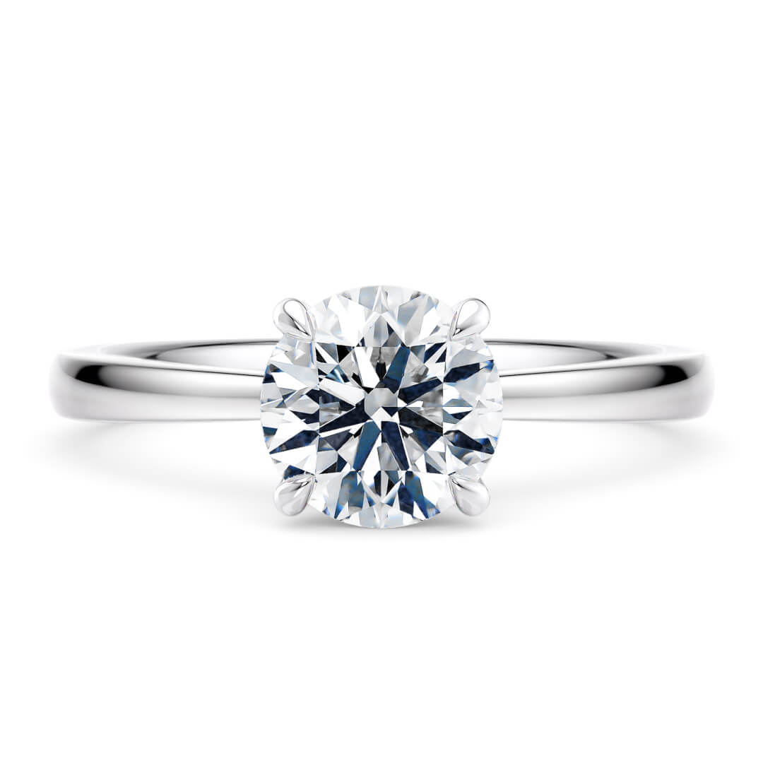 Engagement Ring in White Gold (9k) with Round 1.53ct K SI1 diamond