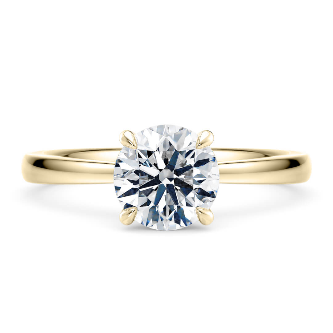 Engagement Ring in Yellow Gold (9k) with Round 0.70ct K SI1 diamond